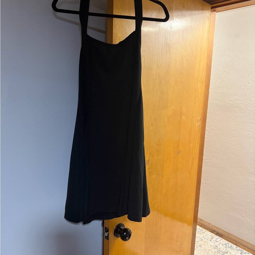 NWOT - Black Halter Top Skater Dress